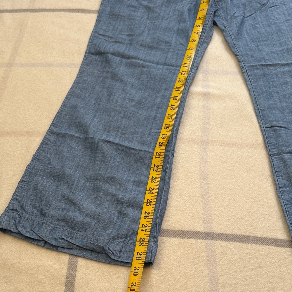 Pilcro Blue Tencel Linen Wide Leg Chambray Pants - Picture 13 of 14